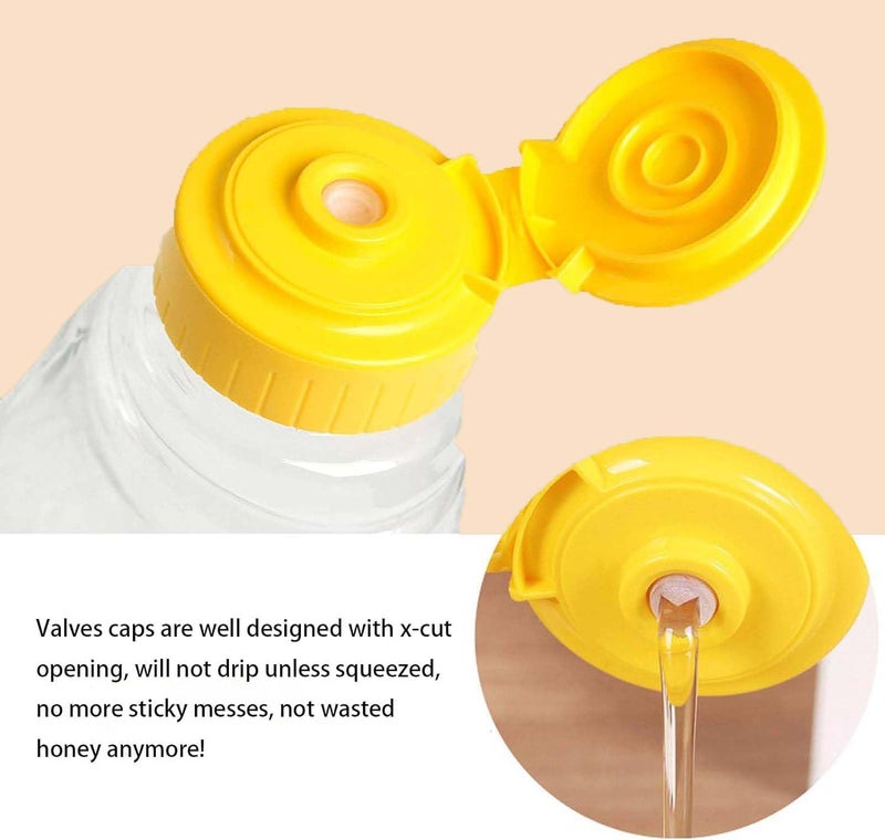 THYULIFE 2 Pack Empty Plastic Honey Bottles with Funnel, 180ml Squeeze Honey Jars Leakproof Honey Dispenser No Drip Lids Condiment Container for Ketchup Mustard Salad Dressing Sauce Syrup Oil Epoxy, BPA Free - Image 4