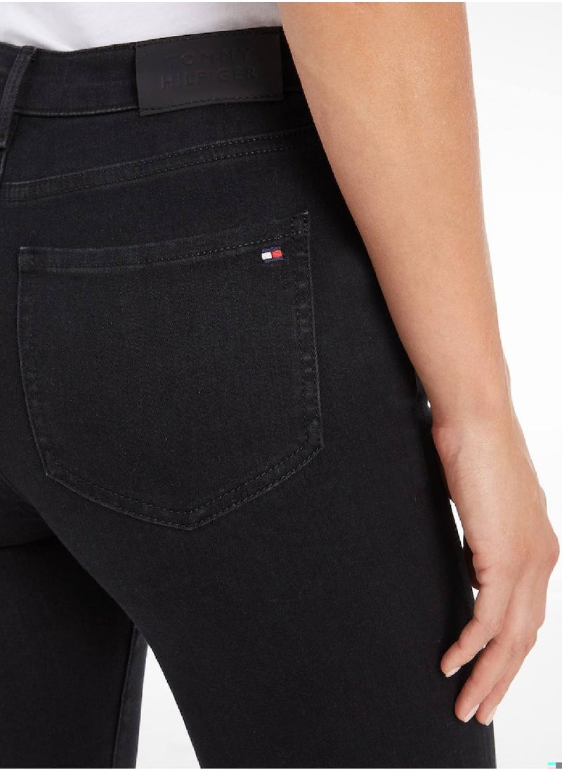 TOMMY HILFIGER Women's Flex Harlem High Rise Super Skinny Jeans, Black  - Image 4