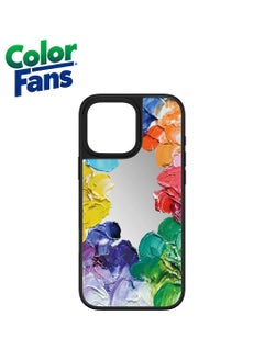 Reflective Mirror with Bold Paint Accents