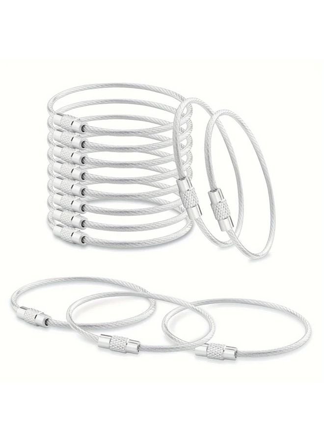 10 حزمة من حلقات المفاتيح الفولاذية المقاومة للصدأ الفضية الثقيلة المقاومة للصدأ - Image 1