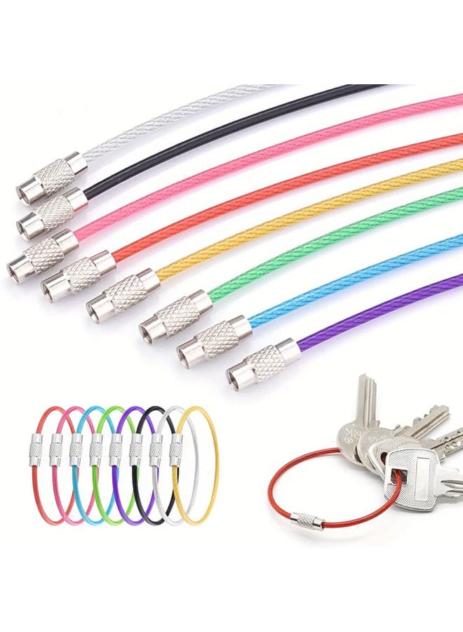 10 حزمة من حلقات المفاتيح الفولاذية المقاومة للصدأ الفضية الثقيلة المقاومة للصدأ - Image 2