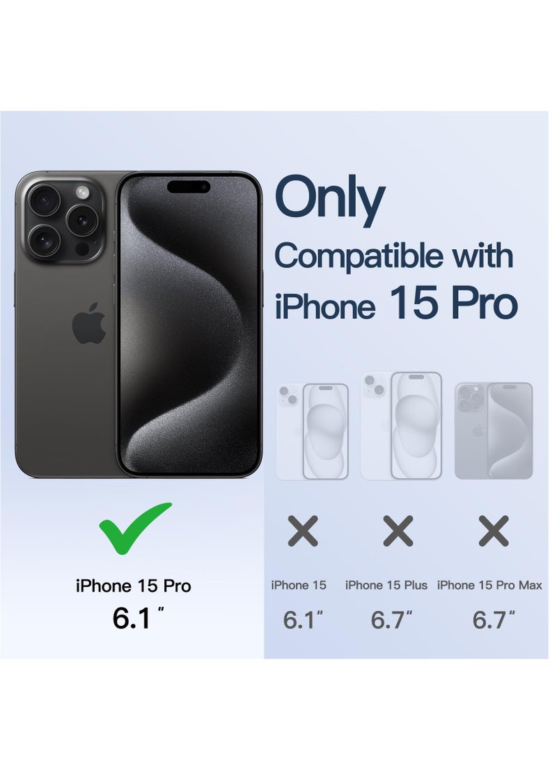 Houmt iPhone 15 Pro Case Electroplated Magnetic Case Support Wireless Charging Transparent Camera Lens Protector Shockproof iPhone 15 Pro Magsafe Cover 6.1 Inch  - Image 2
