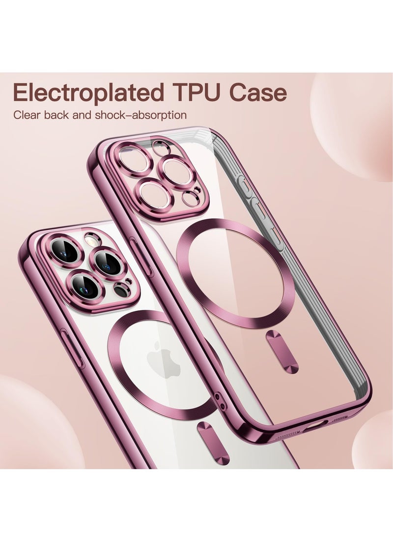 Houmt iPhone 15 Pro Case Electroplated Magnetic Case Support Wireless Charging Transparent Camera Lens Protector Shockproof iPhone 15 Pro Magsafe Cover 6.1 Inch  - Image 3