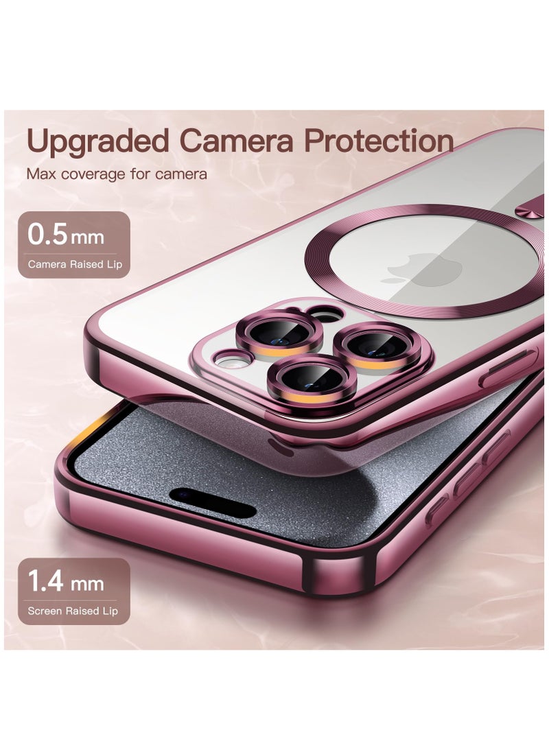 Houmt iPhone 15 Pro Case Electroplated Magnetic Case Support Wireless Charging Transparent Camera Lens Protector Shockproof iPhone 15 Pro Magsafe Cover 6.1 Inch  - Image 5