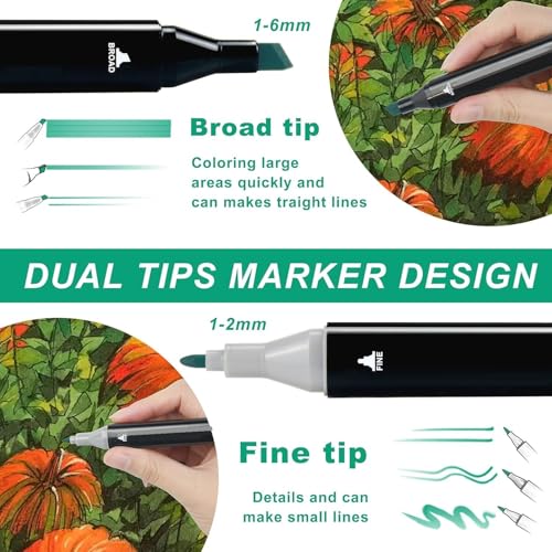 Corslet Combo 48 + 12 Dual-Tip Alcohol Marker Pens – Fine & Broad Art Markers for Drawing, Sketching & Coloring | Vibrant Permanent Artist Markers with Carry Case for Adults & Kids | - Image 4