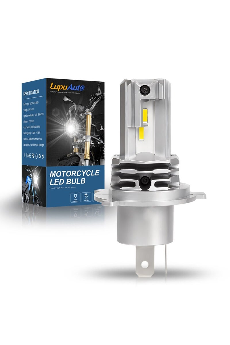 إيروريكس مصباح أمامي H4 LED للدراجات النارية، قطعة واحدة، CSP، H4 9003 HB2، إضاءة عالية/منخفضة - Image 1