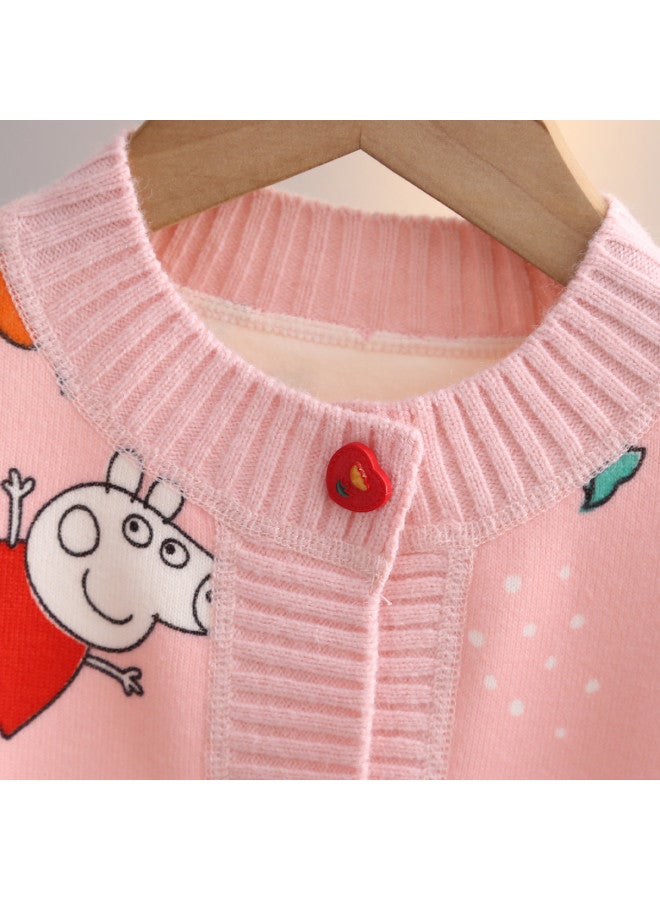 peppa Pig Autumn/winter New Fleece-lined Knit Cardigan - Comfortable & Versatile - Image 5