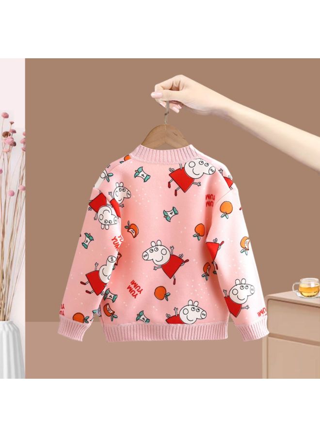 peppa Pig Autumn/winter New Fleece-lined Knit Cardigan - Comfortable & Versatile - Image 3