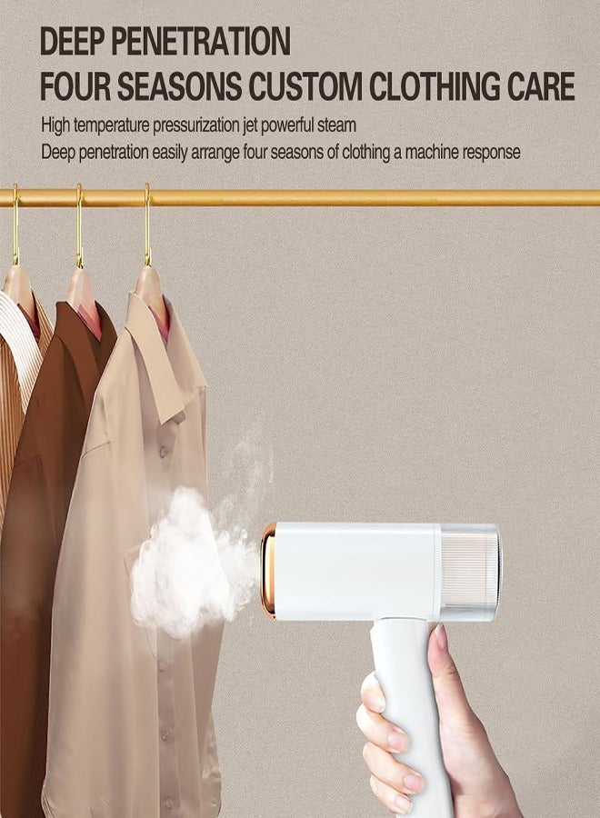 دي إم جي تك الملابس القابلة للطي والتي يتم حملها يدويًا الكي بالبخار 1000 وات و 120ML وضع حديد الخزان (أبيض + وردة ذهبية) - Image 2