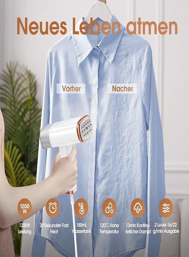 دي إم جي تك الملابس القابلة للطي والتي يتم حملها يدويًا الكي بالبخار 1000 وات و 120ML وضع حديد الخزان (أبيض + وردة ذهبية) - Image 4