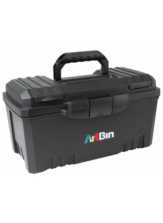 ArtBin Twin Top 17 inch Box Portable Art & Craft Supply Organizer with Handle [1] Plastic Storage Case Black - Image 2