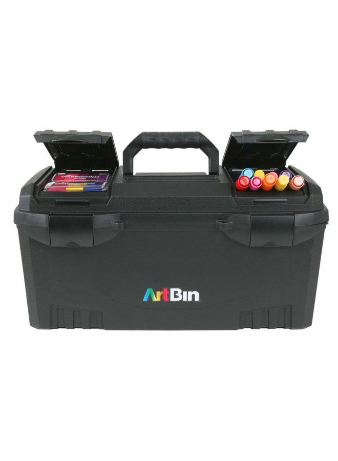 ArtBin Twin Top 17 inch Box Portable Art & Craft Supply Organizer with Handle [1] Plastic Storage Case Black - Image 4