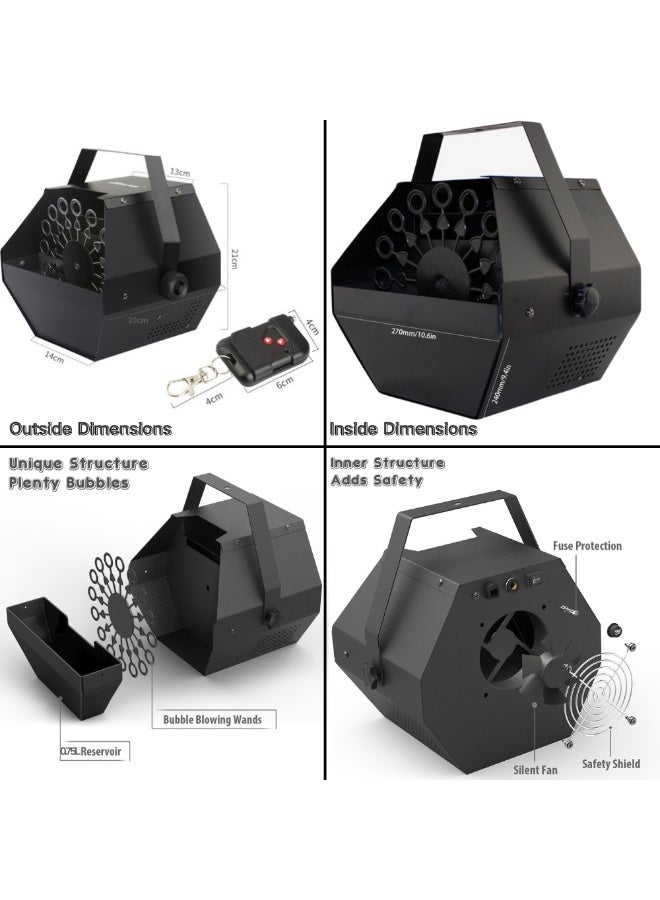 Joyeworld Bubble Machine, Upgraded Wireless Portable Bubble Machine,Automatic Bubble Maker,Bubbles Blower for Indoor Outdoor Birthday Party(Single Wheel, Remote Control) - Image 2