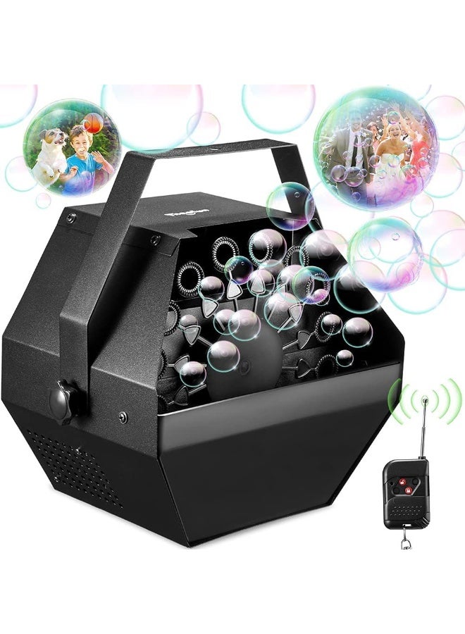 Joyeworld Bubble Machine, Upgraded Wireless Portable Bubble Machine,Automatic Bubble Maker,Bubbles Blower for Indoor Outdoor Birthday Party(Single Wheel, Remote Control) - Image 1