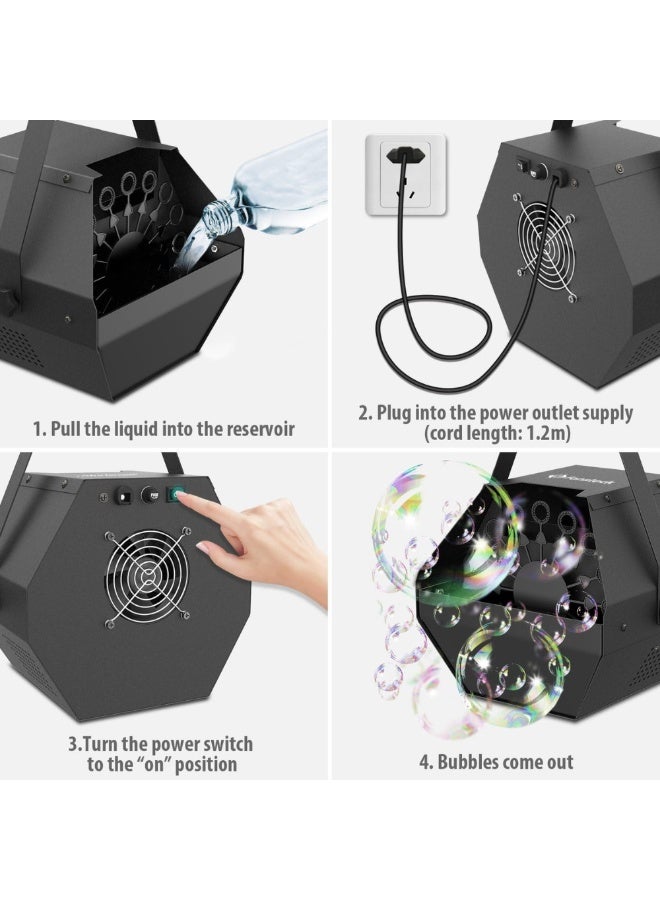 Joyeworld Bubble Machine, Upgraded Wireless Portable Bubble Machine,Automatic Bubble Maker,Bubbles Blower for Indoor Outdoor Birthday Party(Single Wheel, Remote Control) - Image 4