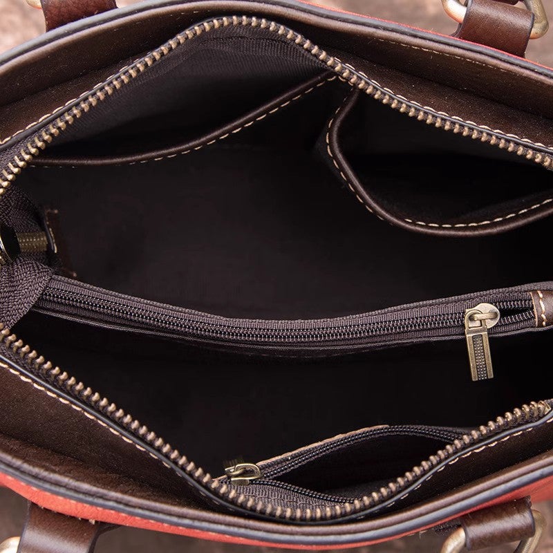 Genuine Leather Women'S Bag Vintage Handbag First Layer Cowhide Shoulder Messenger Bag Fashion Texture Shoulder Bag - Image 5
