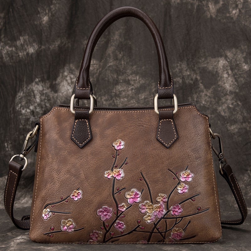 Genuine Leather Women'S Bag Vintage Handbag First Layer Cowhide Shoulder Messenger Bag Fashion Texture Shoulder Bag - Image 1