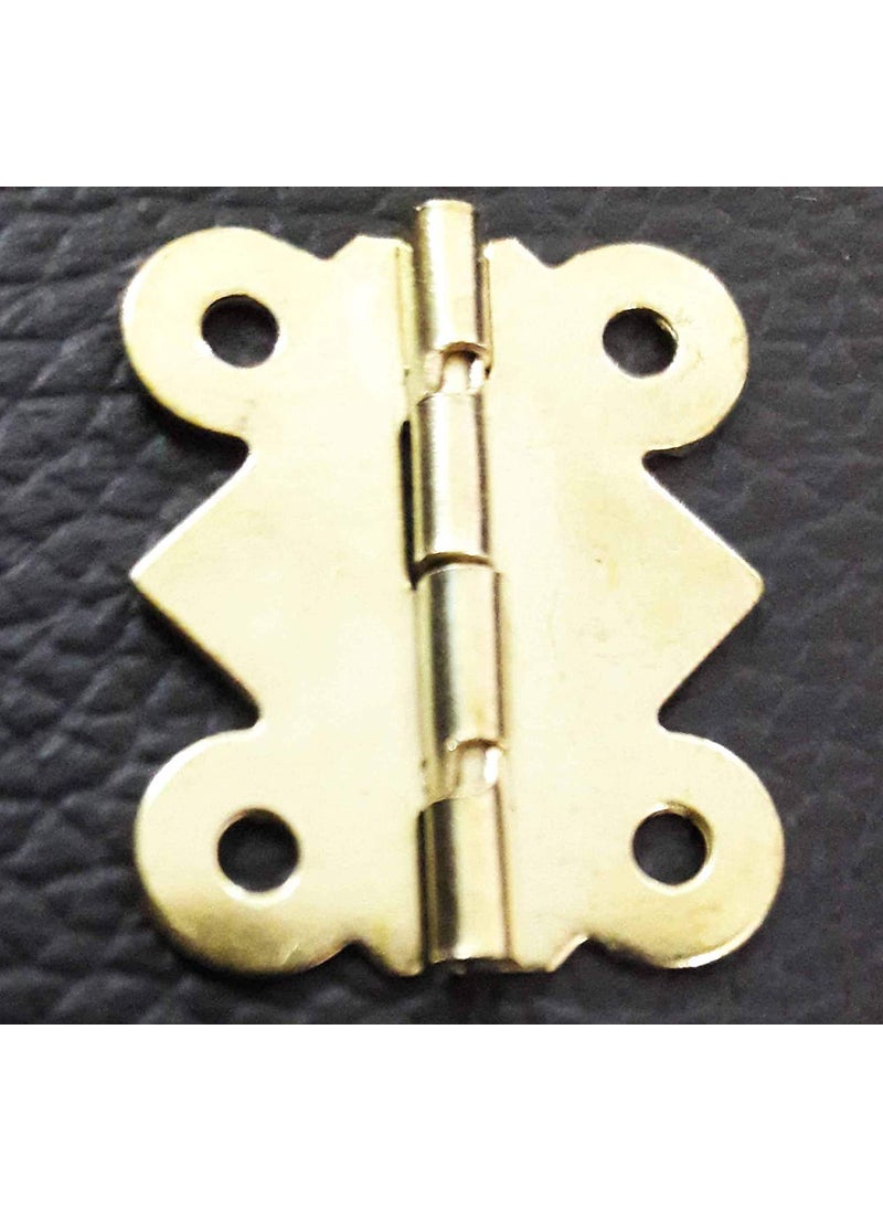 Wonder Home Hawk Eye Small Golden Metal Hinge Cabinet Door Small Box Hinges Butterfly Shape for Small Jewelry Box and DIY Projects Size 25x20mm with Screws Pack of 50 with Screws  - Image 2