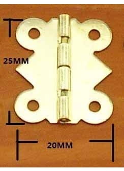 Wonder Home Hawk Eye Small Golden Metal Hinge Cabinet Door Small Box Hinges Butterfly Shape for Small Jewelry Box and DIY Projects Size 25x20mm with Screws Pack of 50 with Screws  - Image 3