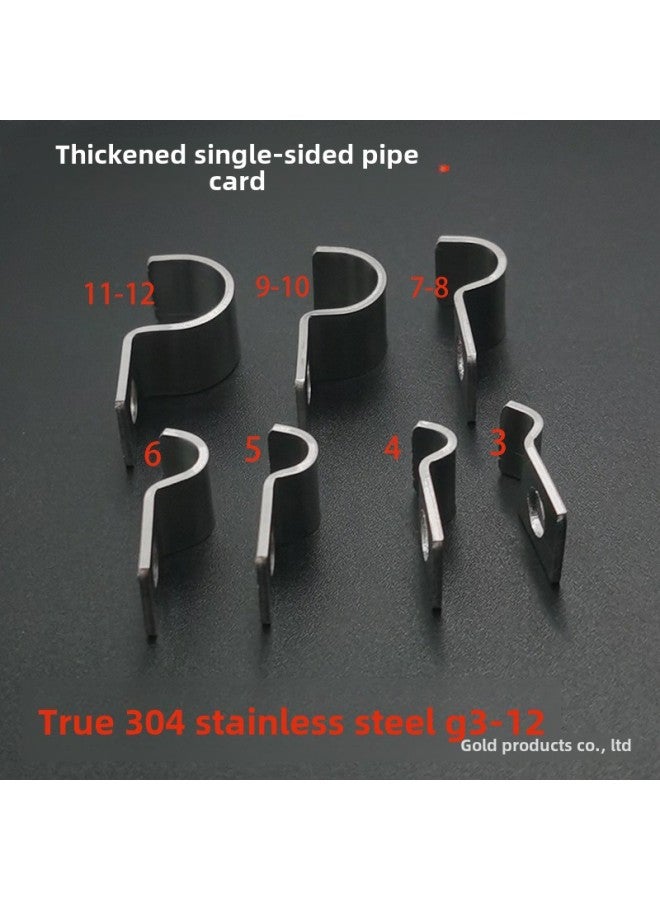 304 Stainless Steel Single-sided Pipe Clamp Wire Clip Cable Clamp Single-sided Horse Card Crimping Buckle Fixing Piece Wire Matching-Specifications And Models:M4 * 16 Long Screw 304 Stainless Steel  - Image 4