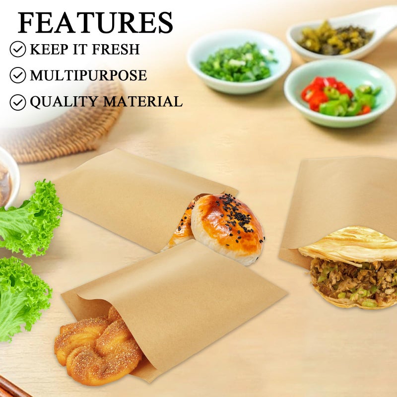 GBACHOOSE 800 Pack Wax Paper Sandwich Bags 8x6 inch Wax Paper Bags, Greaseproof Bag Paper Cookie Bags Bakery Wax Bag for Food, Sandwich, Snacks, Cookie, Candies and More - Image 3