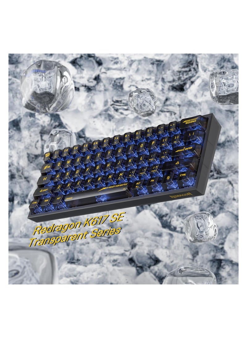 REDRAGON K617 SE 60% Wired RGB Gaming Keyboard, 61 Keys Compact Full-Transparent Mechanical Keyboard w/Translucent Board, Custom Linear Switch, Pro Driver/Software Supported - Image 3