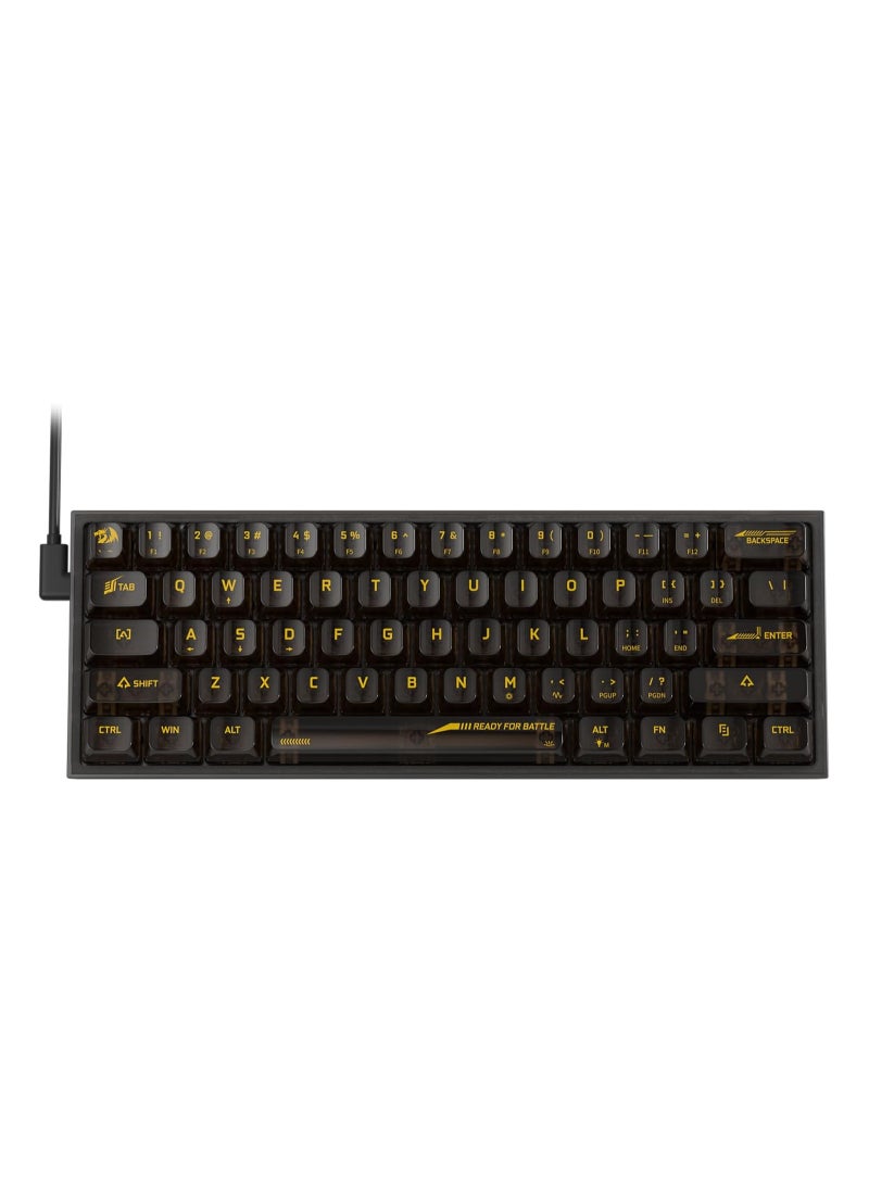 REDRAGON K617 SE 60% Wired RGB Gaming Keyboard, 61 Keys Compact Full-Transparent Mechanical Keyboard w/Translucent Board, Custom Linear Switch, Pro Driver/Software Supported - Image 2