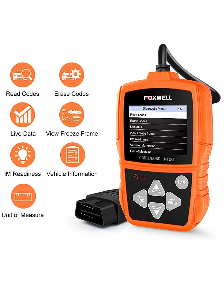فوكسويل ماسح ضوئي OBD OBD2 للسيارات - أداة قراءة رمز OBDII للتشخيص لعدة ماركات سيارات، تشخيص OBD 2 - Image 2