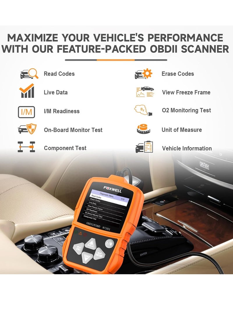 فوكسويل ماسح ضوئي OBD OBD2 للسيارات - أداة قراءة رمز OBDII للتشخيص لعدة ماركات سيارات، تشخيص OBD 2 - Image 5