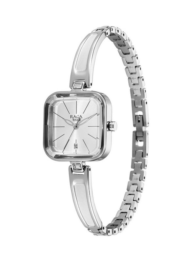 Titan Raga Analogue silver square dial silver Strap watch for Women - Image 3