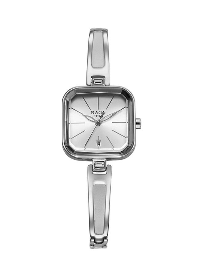 Titan Raga Analogue silver square dial silver Strap watch for Women - Image 1