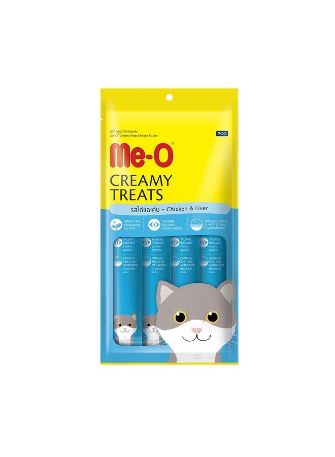 Me-O Creamy Cat Treats - Chicken & Liver Flavor 60 G Pack of 12 (720G), for All Life Stages - Image 1