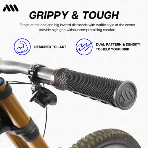 All Mountain Style Mountain Bike Grips Black Cero Grips Model - Lock-on Metal Collar, Dual Pattern, Dual Density, 132mm - Image 2