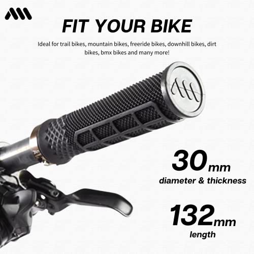 All Mountain Style Mountain Bike Grips Black Cero Grips Model - Lock-on Metal Collar, Dual Pattern, Dual Density, 132mm - Image 3