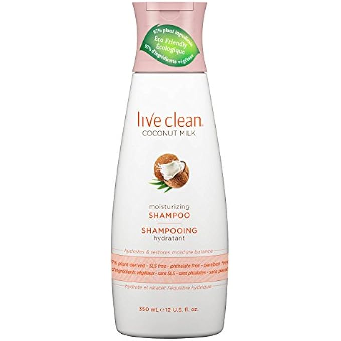 Live Clean COCONUT MILK MOISTURIZING SHAMPOO AND COCONUT MILK MOISTURIZING CONDITIONER WITH CERTIFIED ORGANIC COCONUT EXTRACT AND OIL, PETROLATUM-FREE, PHTHALATE-FREE AND PARABEN-FREE, 12 OZ EACH - Image 2