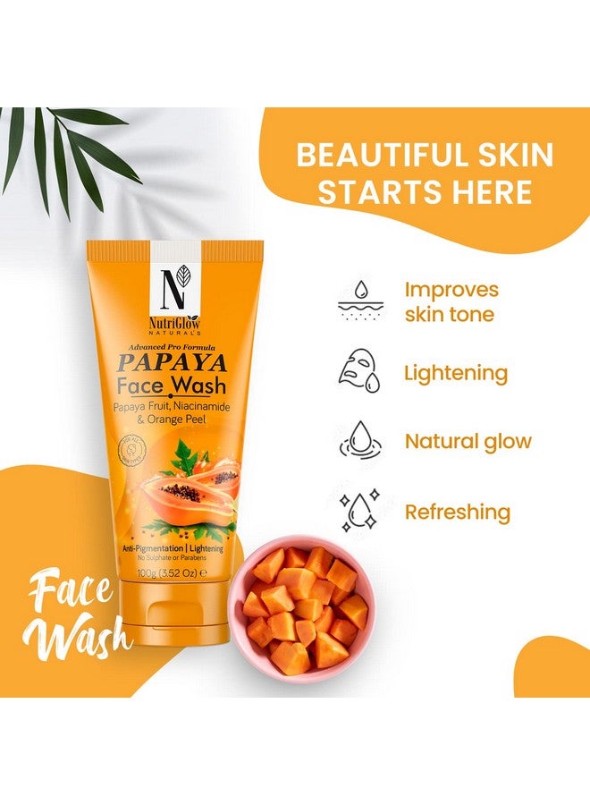 NUTRIGLOW Natural'S Advanced Pro Formula Papaya For Skin Brightening & Tan Removal Face Wash (100 G) - Image 3