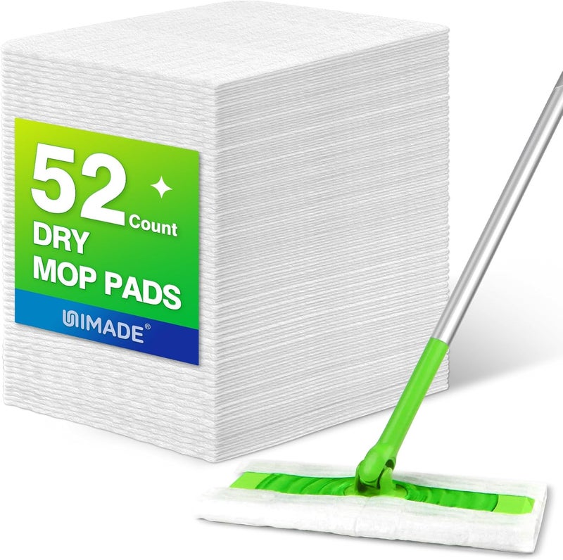 UNIMADE Dry Sweeping Cloths, 52 Count Mop Refill Compatible with Swiffer Sweeper - Disposable Duster Refills for Cleaning - Image 1