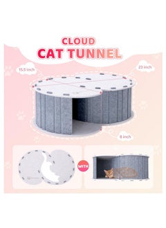 MIU COLOR Cloud Cat Play Tunnel with Cat Bed, MIU COLOR Cat Chase Playground, Foldable Scratch Resistant Double-Layer Cat Cave, Cat Hideaway Tunnel Tube Toys, for Cats up to 10 lbs  - Image 4