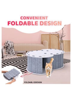 MIU COLOR Cloud Cat Play Tunnel with Cat Bed, MIU COLOR Cat Chase Playground, Foldable Scratch Resistant Double-Layer Cat Cave, Cat Hideaway Tunnel Tube Toys, for Cats up to 10 lbs  - Image 5