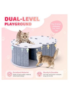 MIU COLOR Cloud Cat Play Tunnel with Cat Bed, MIU COLOR Cat Chase Playground, Foldable Scratch Resistant Double-Layer Cat Cave, Cat Hideaway Tunnel Tube Toys, for Cats up to 10 lbs  - Image 2