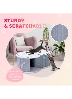 MIU COLOR Cloud Cat Play Tunnel with Cat Bed, MIU COLOR Cat Chase Playground, Foldable Scratch Resistant Double-Layer Cat Cave, Cat Hideaway Tunnel Tube Toys, for Cats up to 10 lbs  - Image 3