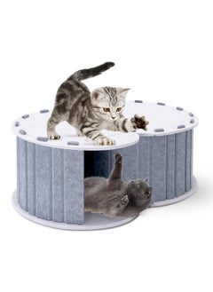 MIU COLOR Cloud Cat Play Tunnel with Cat Bed, MIU COLOR Cat Chase Playground, Foldable Scratch Resistant Double-Layer Cat Cave, Cat Hideaway Tunnel Tube Toys, for Cats up to 10 lbs  - Image 1