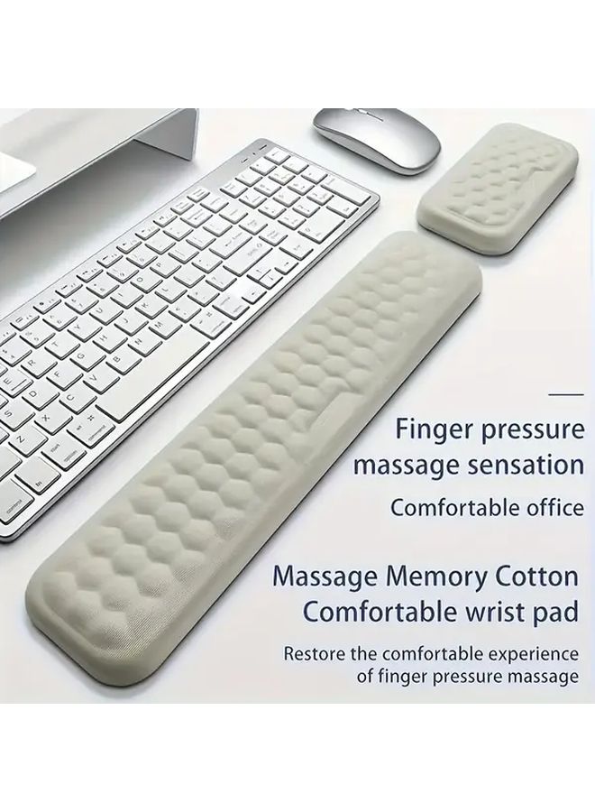Black Ergonomic Memory Foam Wrist Rest Support For Keyboard And Mouse L Size - Image 4