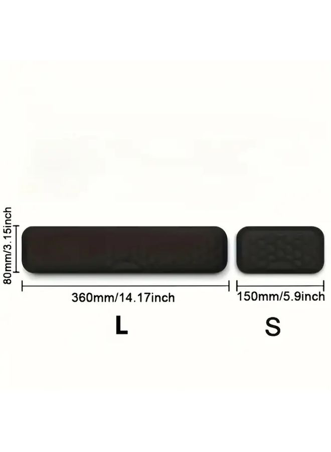 Black Ergonomic Memory Foam Wrist Rest Support For Keyboard And Mouse L Size - Image 2