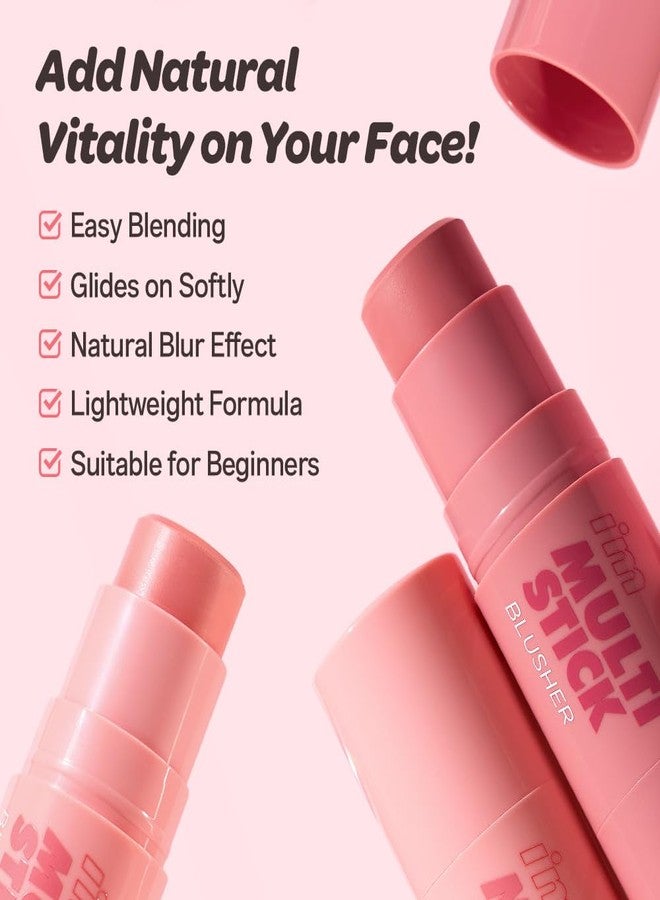 I'M MEME Blusher - I'm Multi Stick 002 Coral | Easy Blendable Cream Blush for Natural Look, Multi Blush Stick for Cheek Tint, Face Contour Makeup, and Face Blush, For Beginners, Gifts For Teen Girls - Image 5