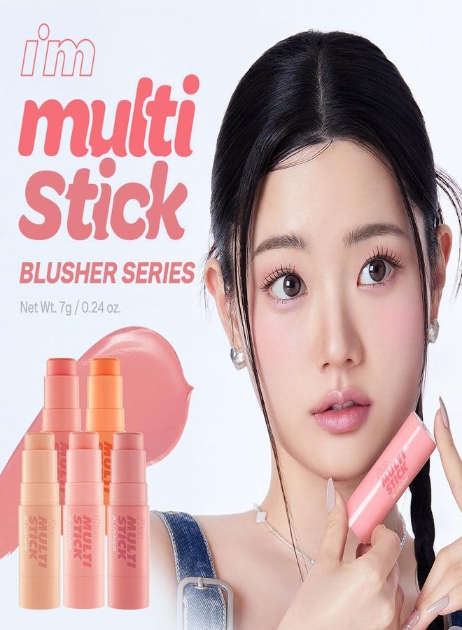 I'M MEME Blusher - I'm Multi Stick 002 Coral | Easy Blendable Cream Blush for Natural Look, Multi Blush Stick for Cheek Tint, Face Contour Makeup, and Face Blush, For Beginners, Gifts For Teen Girls - Image 2