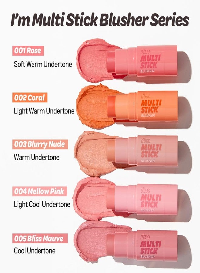 I'M MEME Blusher - I'm Multi Stick 002 Coral | Easy Blendable Cream Blush for Natural Look, Multi Blush Stick for Cheek Tint, Face Contour Makeup, and Face Blush, For Beginners, Gifts For Teen Girls - Image 3