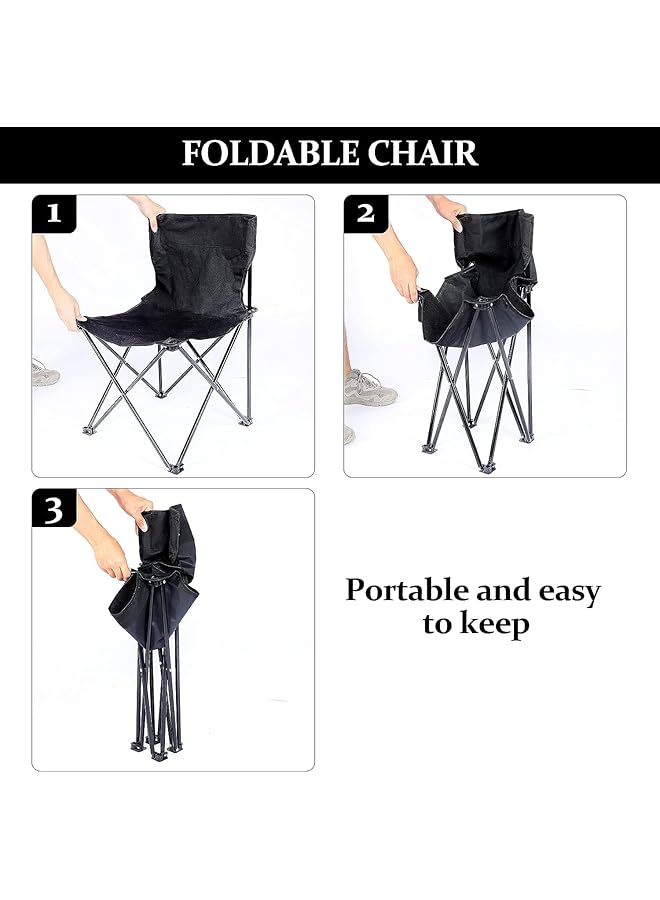 ECVV Portable Folding Beach Camping Chair with Carry Bag Collapsible Anti Slip Padded Oxford Cloth Stool for Beach Hiking Fishing Gardening Picnic Assorted - Image 5