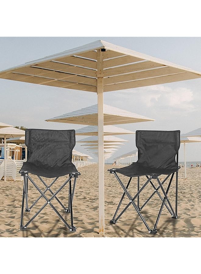 ECVV Portable Folding Beach Camping Chair with Carry Bag Collapsible Anti Slip Padded Oxford Cloth Stool for Beach Hiking Fishing Gardening Picnic Assorted - Image 2