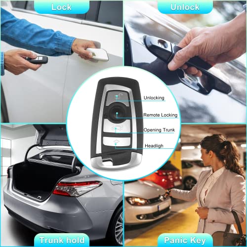 RFSRZ Car Key Fob Cover Case Fits for BMW,TPU Full Protection for BMW M5 M6 GT3 GT5 1/3/4/5/7 Series X1/X3/X4/X5/X6 2009-2012 2013 2014,Bling Gold White Holder Accessories (B-White) - Image 4